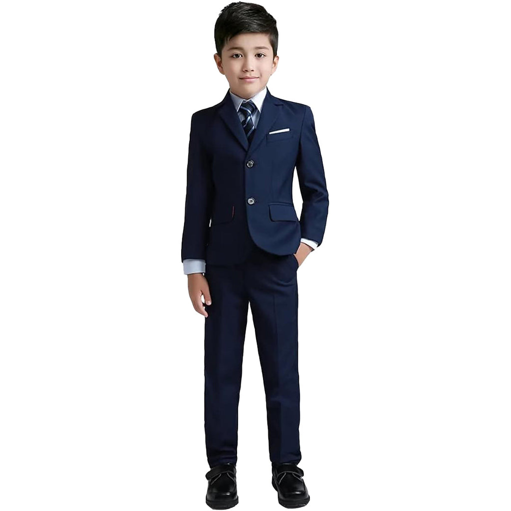 Boys Formal 5 Piece Suit Set Navy Blue
