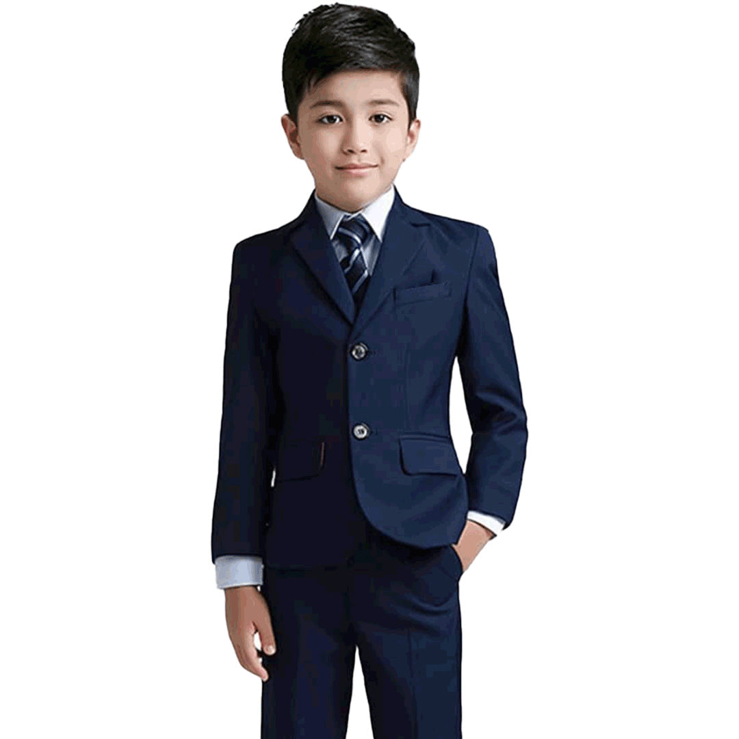 Boys Formal 5 Piece Suit Set Navy Blue