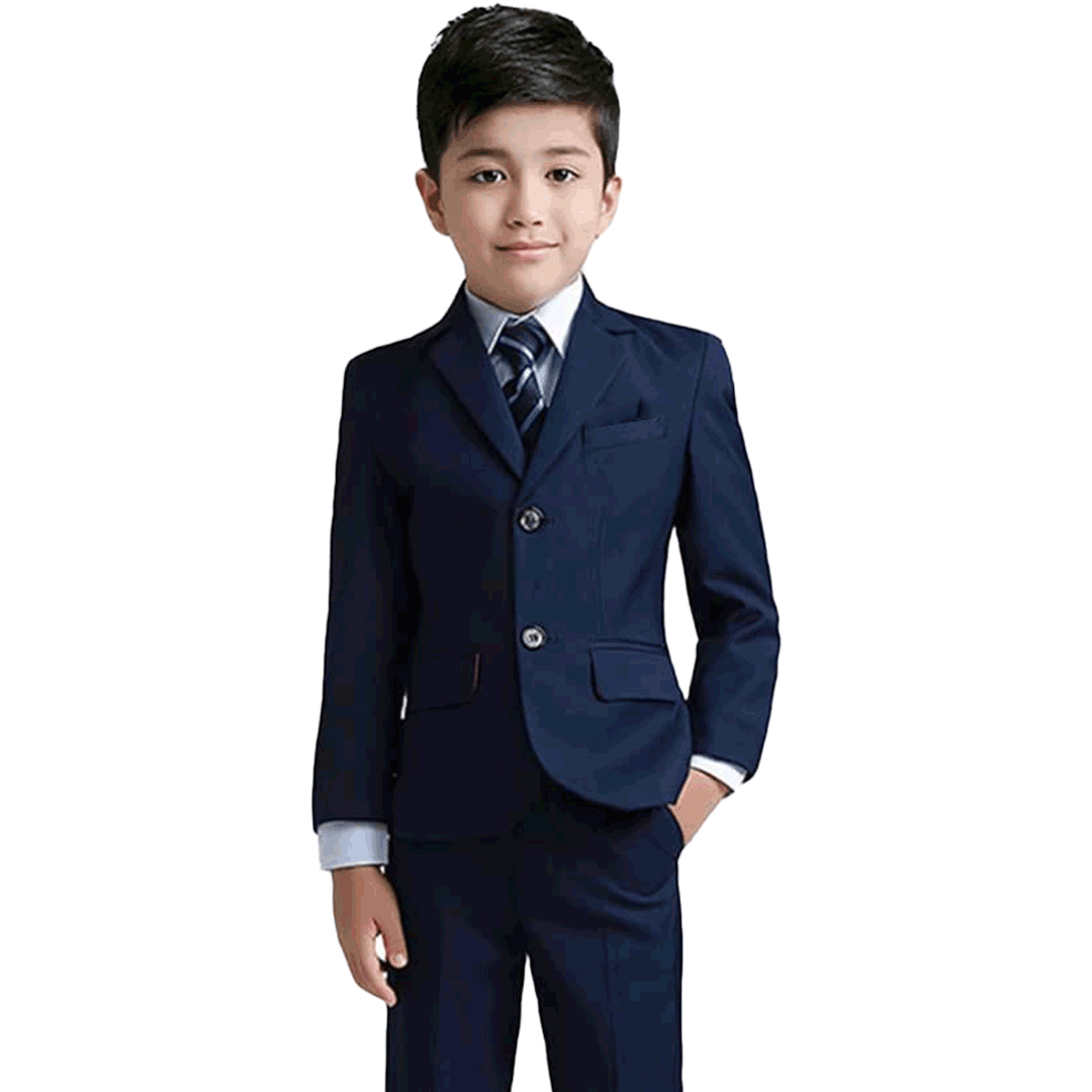 Boys Formal 5 Piece Suit Set Navi Blue